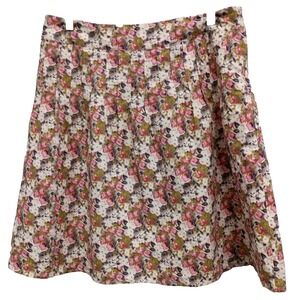 Modbe BOHO Cottagecore Mini Skirt  Small Multicolor Floral Flare Casual